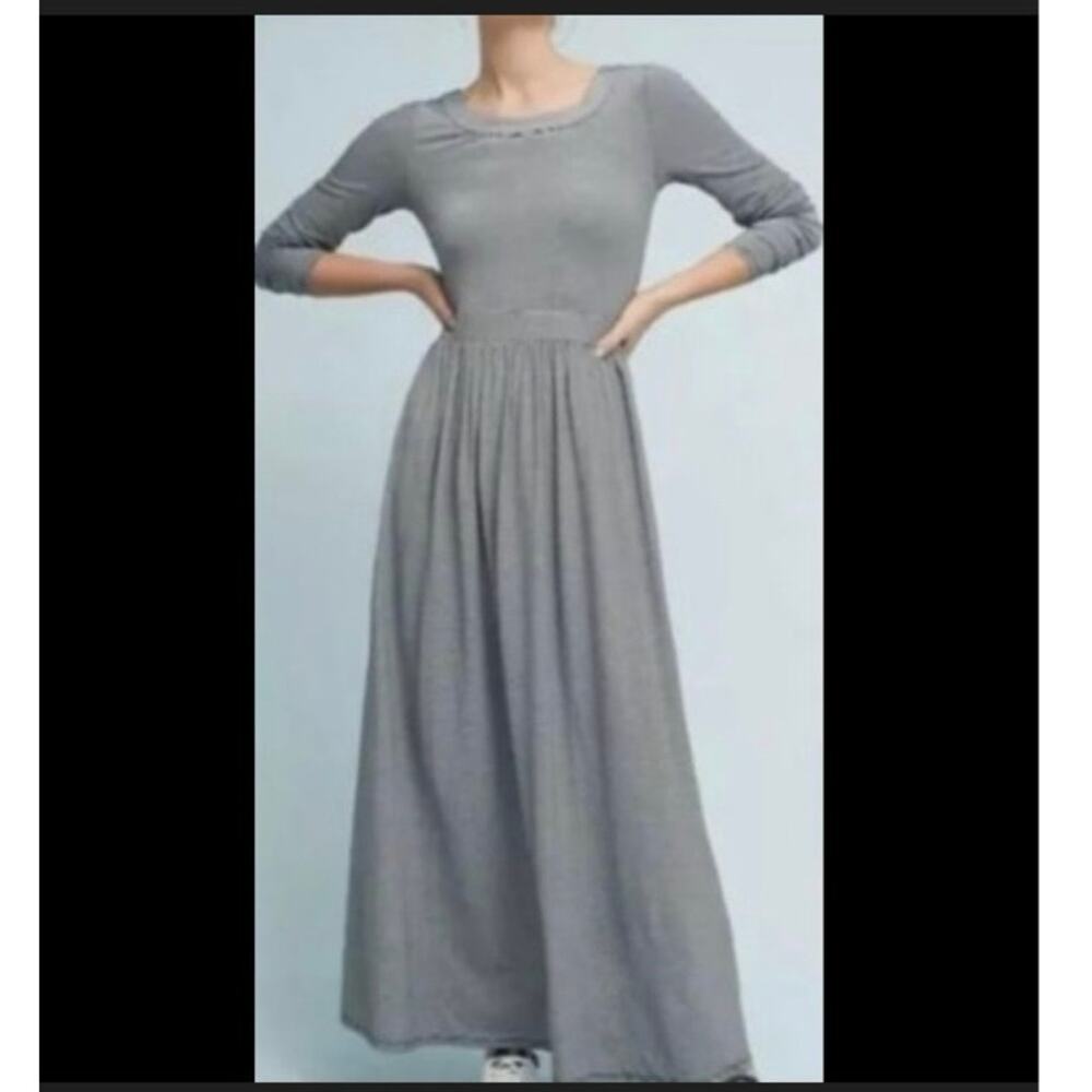 Sunday in Brooklyn Anthropologie Medium Black White Micro Stripe Maxi Dress NWT